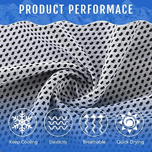 Hosuly 30 Pack Cooling Towels, 40"x12" Ice Breathable Soft Chilly Sweat Rag Microfiber Workout Rags for Gym Cooling Towels for Neck and Face for Yoga Golf Sport Running - color: Light Gray, Dark Blue