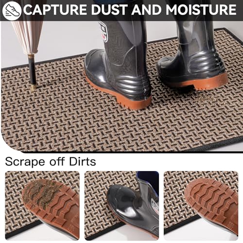 Door Mat 24x72 Dirt Resistant and Absorbent, Non-Slip Rubber Backing Floor Mats, Easy Clean Low-Profile Doormat for Entryway, Front Door, Inside Entrance Black - color: A- Black, size: 24"x72"