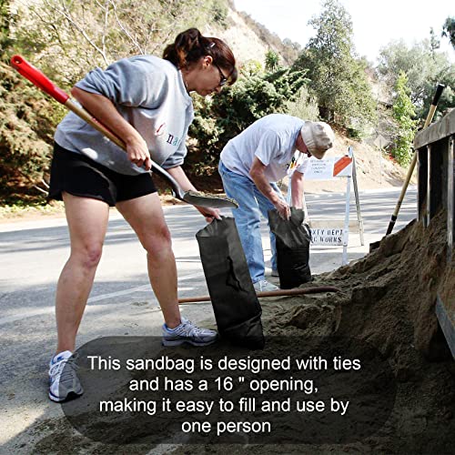 ASKIZ Heavy Duty Sand Bags with UV Protection - 16" x 25.5" Ultra Tough Polypropylene Sandbags for Hurricane Flooding (Black 100 Bags) - color: 100 PACK