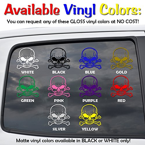 Death Skull Kettlebell Weight Car Truck Window Bumper Vinyl Graphic Decal Sticker- (6 inch) / (15 cm) Tall Gloss White Color