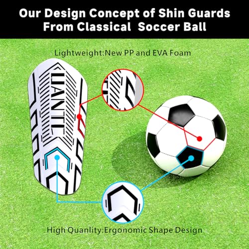 Shin Guards - Soccer Shin Guards with Cushion Protection for Kids/Adults - color: Black and Whtie,Shin Pads 2 Pairs, size: Small