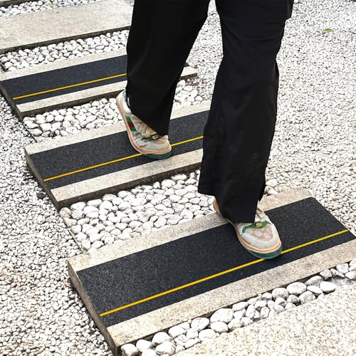 COSIMIXO 6" x 30" 10Pack Anti Slip Stair Tread with Reflective Strips,Best Grip Non Skid Tape,Anti-Skid Tape, High Traction Adhesive for Stairs Step - size: 6" x 30" 10-Pack