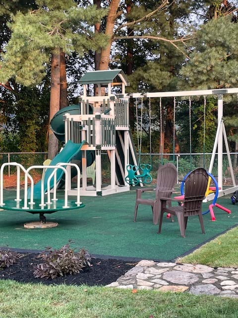 Playsafer Elevate Rubber Playground Tiles - 1" Thick High Density Interlocking Shock Absorbent Safety Tile for Playgrounds, and Exercise Equipment - 20" X 20" (180 Tiles - 486 Sq. Ft. - Blue) - color: Blue