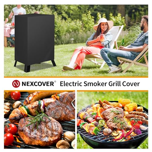 NEXCOVER Electric Smoker Cover 30 Inch - BBQ Grill Cover for Masterbuilt Smokers, Waterproof Barbecue Cover, 18.5" W x 17.5" D x 33" H, Outdoor Vertical Smoker Cover for Cuisinart, Dyna-glo. - size: 30" Vertical Smoker Cover
