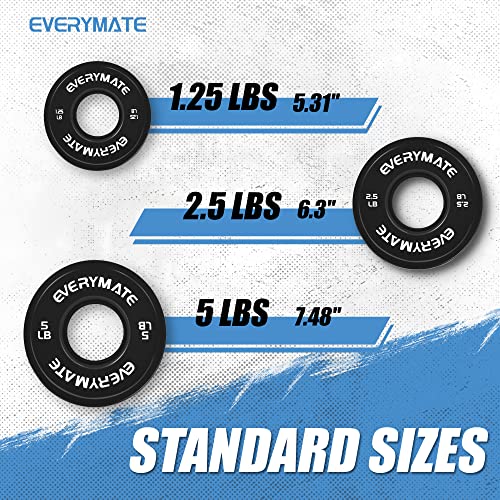 EVERYMATE Change Weight Plates 1.25LB 2.5LB 5LB Set Fractional Olympic Bumper Plates for Cross Training Steel Insert Strength Training - color: 1.25 LBx2, size: Black