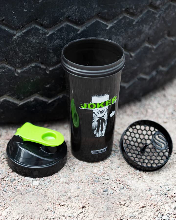 Smartshake Lite Justice League Protein Shaker Bottle 800ml – DC Comics Water Bottle, Leakproof BPA Free Gym Shaker Bottle for Protein Shakes And Protein Powder - Joker Logo - style: The Joker