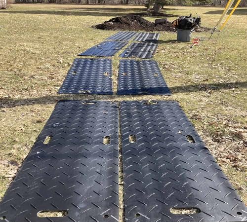 Mytee Products 12 Pcs Ground Protection Mats - Black, 3' x 8', Heavy Equipment Mats w/ 22 Pcs Single Connectors - color: Black, size: 12 - Pack