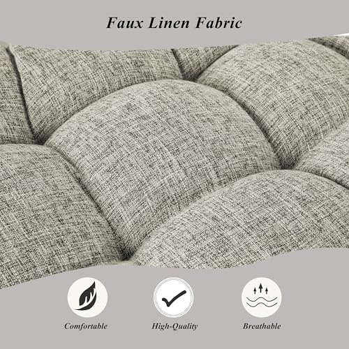 Indoor Bench Cushion for Indoor Furniture 48"x19" Heather Gray 1 Pc - color: Heather Gray