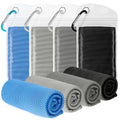 Amgico 4 Pack Cooling Towel for Neck and face(40"x12"), Cooling Neck Wraps, Quick Dry Towels, Ice Towel for Gym, Yoga, Running, Workout - color: Light Blue/Gray/Dark Gray/Black
