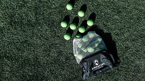 Signature Lacrosse Ball Set - Packs of 2, 4, 8, 12, and 100 - No Chemical Smell Massage Balls, Myofascial Release Tools, Back Roller, Muscle Knot Remover - color: Yellow, size: 100 Balls
