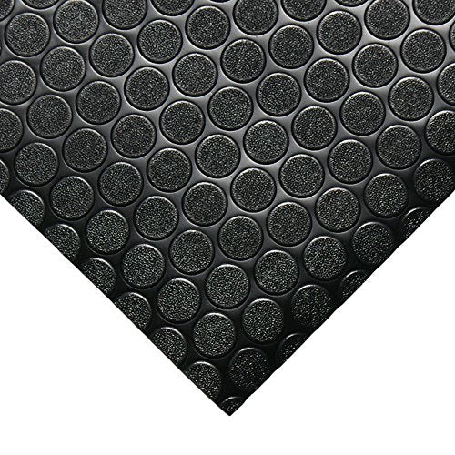 Rubber-Cal Coin-Grip Flooring and Rolling Mat - color: Brown, size: 2mm x 4 x 4-Feet