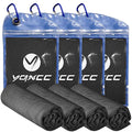 YQXCC 4 Pack Cooling Towels (47"x12"), Ice Cool Neck Towel, Soft Breathable Microfiber for Yoga, Golf, Gym, Running, Camping & Hot Weather - color: Dark Gray 4 Packs