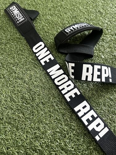 Gymish Lifestyle One More Rep Lifting Straps 24 Inch Non-Slip Soft Pad Wrist Strap for Weightlifting, Deadlifts & Powerlifting, Bodybuilding, Heavy Duty Gym Grips for Strength Training & Crossfit - color: Black