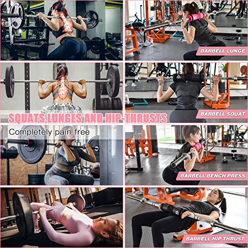 ATENTO 10Pcs Barbell Pad Set with Weight Lifting Belt, Thick Cushion Hip Thrust Pad for Bench Press, Lunges, Workout, Leg Exercise, Squat Bar Pad for Relief Pressure from Neck & Shoulder for Smith machine & Olympic Bars, with 2 Gym Ankle Straps, Hip Resis