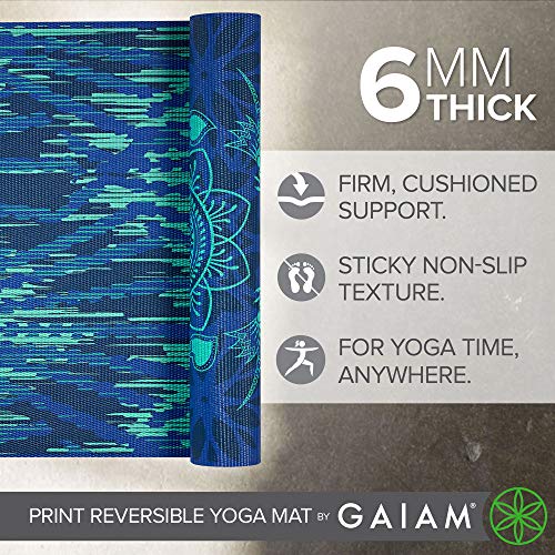Gaiam Yoga Mat - Premium Print Reversible Extra Thick Non Slip Exercise & Fitness Mat for All Types of Yoga, Pilates & Floor Workouts - color: Divine Impressionist