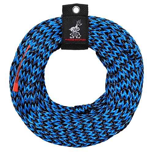Airhead 1-6 Person Tow Rope for Towable Tubes, Heavy Duty Boat Towline for Tubing, UV Resistant 16 Strand Polypropylene with Rope Keeper, up to 6,000 lb Break Strength - size: 3 Person