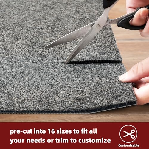 BAGAIL Felt and Natural Rubber Backing Rug Pads 1/8” Thick, Round 4 Feet Non Slip Rug Gripper Keep Rugs in Place, Under Area Rug Protective Cushioned Pads, Carpet Runners, Hardwood Floors Protection - size: 4' (Round), style: 1/8" Thick