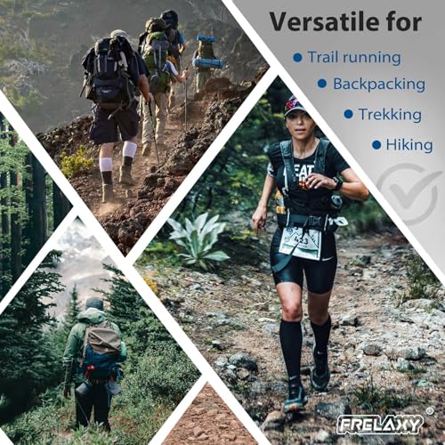 Frelaxy Ultralight Trail Gaiters, Low Shoe Gaiters for Hiking and Running | Breathable fabric, Wear-resistant design, Hypalon underfoot strap, Blocks rocks, mud, dust, Secure fit - color: Black