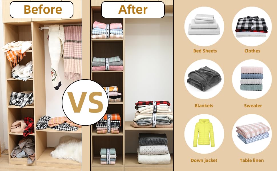 8Pcs Bed Sheet Organizer Bands Sheets Labels for Elastic Bedding Linen Closet Storage Foldable Sheet Set Organizer Sheet Keeper Band(Queen,King,Full,Twin) - size: 8Pcs-Mix