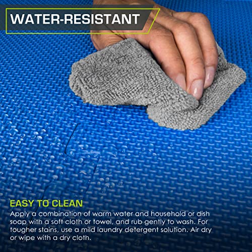 ProsourceFit Weaved Pattern Extra Thick Exercise Puzzle Mat 1-inch, EVA Foam Interlocking Tiles for Protective, Cushioned Flooring for Home and Gym Equipment; Blue, 72 SQ FT, 18 Tiles - color: Blue, size: 18 Pack (72 SQ FT)