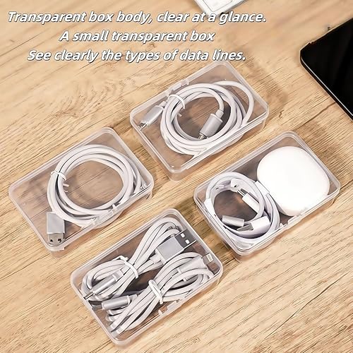 11 Grid Clear Cable Organizer Box with Switch for Desktop Cord Storage | Office desktop use, home wire sorting, stationery storage, detachable dividers, tidy cable arrangement - color: 11 BOX