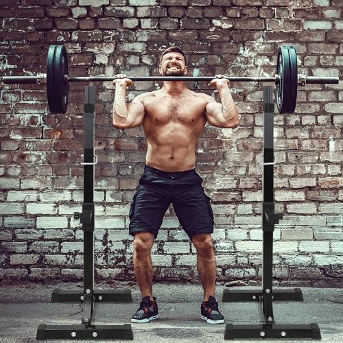ZENY Adjustable Squat Rack Stand Barbell Rack, Bench Press Rack | for Weight Lifting Strength Training Home Gym Strength Equipment, Max Load 550LB