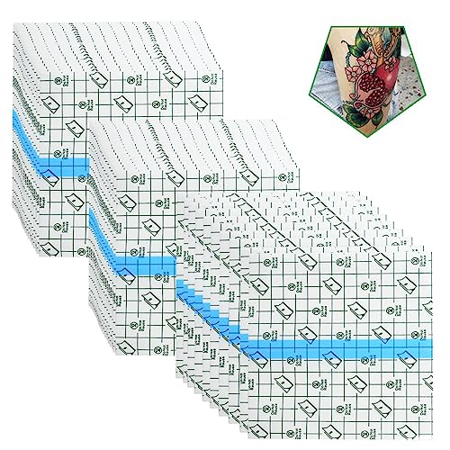 50 Pieces 6 x 6 in Stretch Waterproof Adhesive Bandages Transparent Film for Tattoo Aftercare and Skin Repair Adhesive Tattoo Supply Wrap - size: 6 x 6 Inch(Pack of 50)