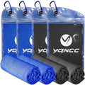 YQXCC 4 Pack Cooling Towels 40"x12", Cold Cool for Neck & Face | Cooling Neck Wraps, Soft Breathable Microfiber Chilly Towels, Ideal for Gym, Yoga, Golf, Running, Camping & Hot Weather - color: Dark Gray*2 + Dark Blue*2