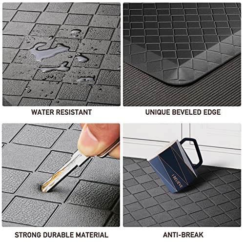 HappyTrends Kitchen Floor Mat - 4/5 Inch Thick Anti-Fatigue Kitchen Rug,Waterproof Non-Slip Kitchen Mats and Rugs Heavy Duty Ergonomic Comfort Rug for Kitchen,Office,Sink - color: Black, size: 60"L x 17.3"W x 0.8"Th