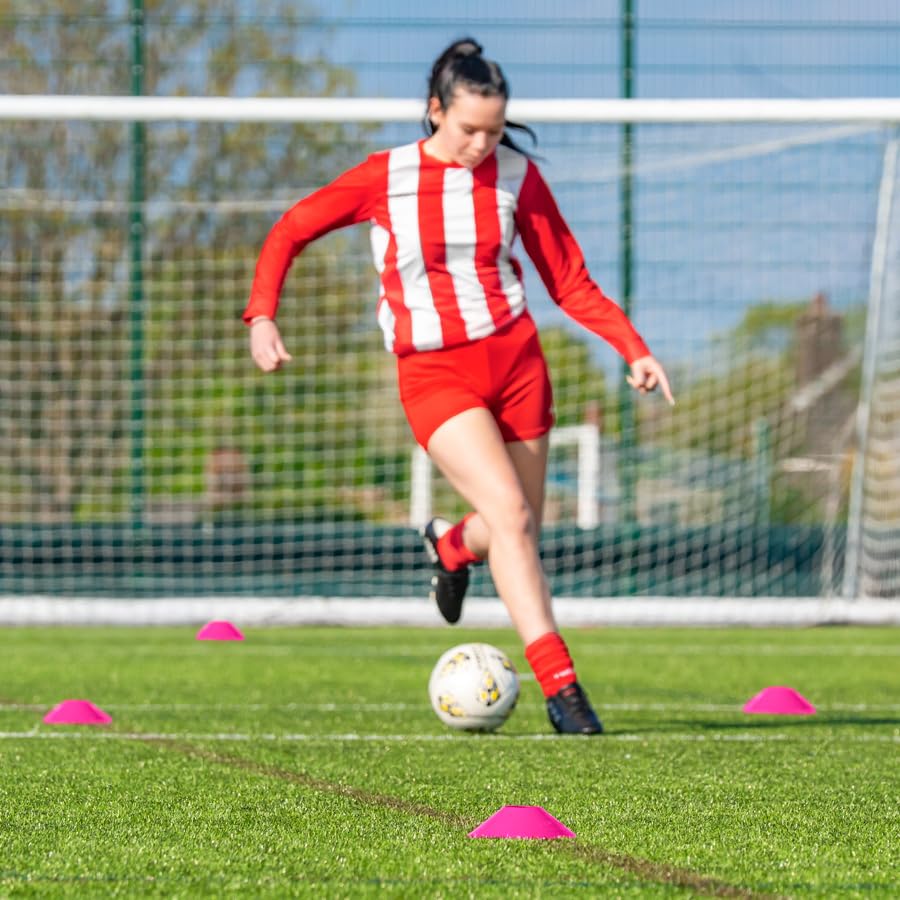 FORZA Multi-Sport Training Marker Cones | Pack of 50 or 1000 Soccer Cones in 8 Vibrant Colors - Durable Construction, Portability and Convenient Storage with Holder - color: Pink, size: Pack of 50