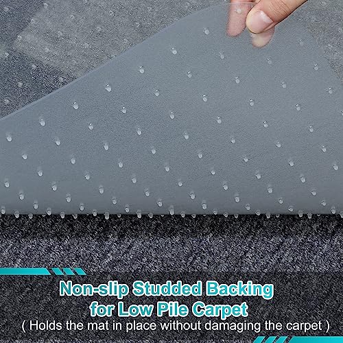 BesWin Office Chair Mat for Carpet, 48'' x 60'' Clear Floor Mat for Low and No Pile Carpeted Floors, Thick and Sturdy Carpet Protector for Work, Home, Gaming, Easy Glide and Flat Without Curling - size: 48" X 60" Rectangle