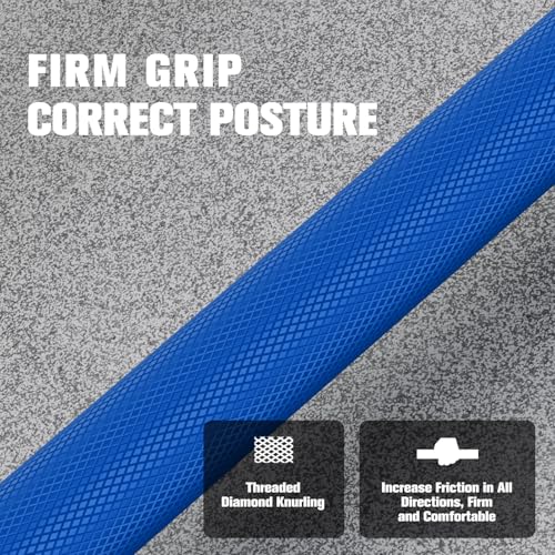 RitFit Barbell Weight Set - 4/6FT Olympic Barbell with Weight Plates (55-115LB Total) - Weightlifting Equipment for Squats, Curls, Deadlifts, Presses, Hip Thrusts - color: Black/Blue, size: 6FT With 155LB Plates
