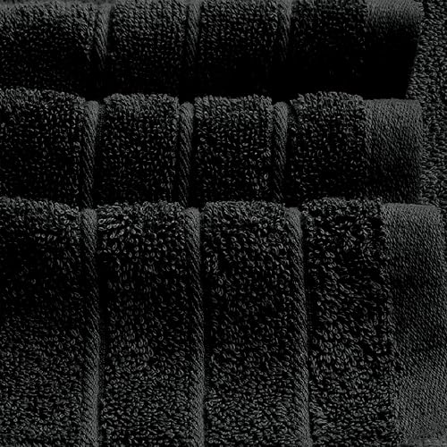 Tens Towels Pack of 8 Towels Set, 2 Extra Large Bath, 2 Hand, 4 Washcloths, 100% Cotton, Lighter Weight, Quicker to Dry, Super Absorbent, Perfect for Bathroom, Black - color: Black