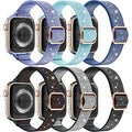 LETOID Stretchy Bands for Apple Watch Band Women Men Adjustable Solo Loop | Skin-Friendly Elastic Nylon Replacement Strap, iWatch Series 11 10 9 8 7 6 5 4 3 2 1 SE Ultra 49 46 45 44 42 41 40 38mm - color: 6-Pack: Irid Black/Black/Silver/Purple/Blue/Navy,