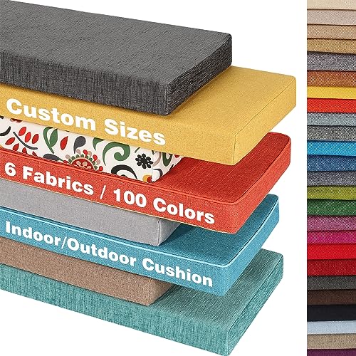 Custom Bench Cushions for Indoor Furniture, Personalized Size Non-Slip Bench Pads,75D Thickened Foam Furniture Seat Cushion for Indoor Bay Window,Sofa Renovation,Outdoor Garden Patio Cushion