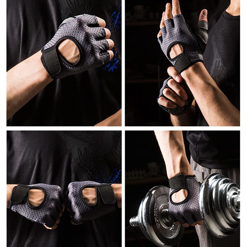 KEYDUACU Workout Gloves,Weight Lifting Fingerless Gym Exercise Gloves,Men's and Women's Anti-calluses Must-Have Fitness Gloves, Lightweight and Breathable - color: black, size: Medium