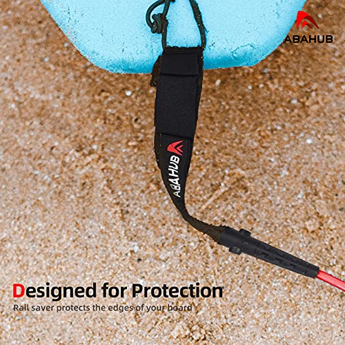 Abahub Surfboard Leash, 6/7/8/9/10 ft Straight Legrope Strap for Boards | Premium Surf Leash,Shortboard,Longboard,Durable,Tangle Free,Anti-Slip - color: Clear Black Core, size: 10ft & 7mm