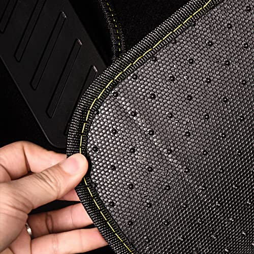 CAR PASS Waterproof Universal Fit Car Floor Mats, Car Mats Fit for SUV,Vans,sedans, Trucks,Set of 4pcs Car Carpet with Driver Heel Pad (Black and Yellow) - color: Black and Yellow