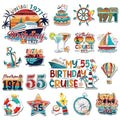 55th Birthday Cruise Door Magnets - Wxiben 18 Pcs 55 Year Old Cruise Door Decorations Magnetic Turning 55 Cruise Ship Magnets Stickers Decals for Carnival Cabin Happy 55th Birthday Party Fridge Decor - style: 55th Birthday
