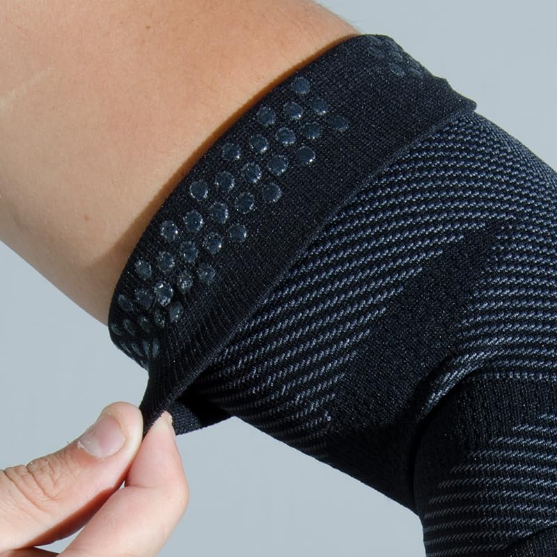 OS1st ES6 Elbow Compression Bracing Sleeve (One Sleeve) relieves Tennis or Golfer's Elbow, Cubital Tunnel Syndrome, Supports Damaged Tendons and Controls Forearm Pain (Black, X-Small) - color: Black, size: X-Small
