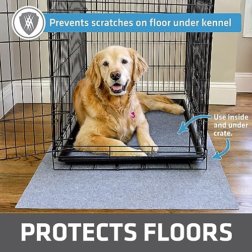 Drymate Dog Crate Mat Liner, Absorbs Urine, Waterproof, Non-Slip, Washable Puppy Pee Pad for Kennel Training - Use Under Pet Cage to Protect Floors, Thin Cut to Fit Design (USA Made) (LGrey)(29"x50") - size: 29" x 50"