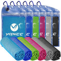 YQXCC 6 Pack Cooling Towels (47"x12"), Ice Cool Neck Towel, Soft Breathable Microfiber for Yoga, Golf, Gym, Running, Camping & Hot Weather - color: Light Blue/Dark Blue/Rose Red/Green/Light Gray/Dark Gray