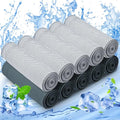 MENOLY 10 Pack Cooling Towels, Sweat Towels Cooling Towels for Neck and Face, Microfiber Towel Soft Breathable Towel for Gym, Yoga, Camping, Running, Fitness, Workout & More Activities(32"x12") - size: 10 Pack (Grey/Black)