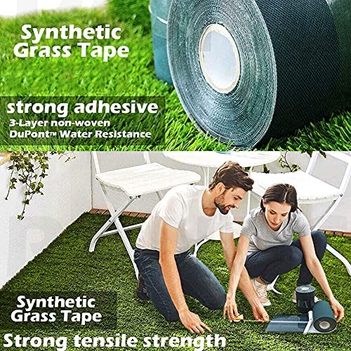 TYLife Artificial Grass Tape,12" X 65.6'Artificial Turf Tape for Seaming Sections of Synthetic Turf,Carpet Seam Tape for Lawn,Connecting Green Turf Pet Rug, Outdoor Grass Carpet - size: 12InX65.6Ft(30cmX20m)