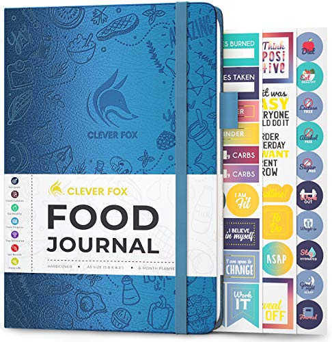 Clever Fox Food Journal - Daily Food Diary, Meal Planner to Track Calories & Nutrients, Weight Tracker Notebook, A5 (Mystic Blue) - color: Mystic Blue, size: A5 (5.8'' x 8.3'')