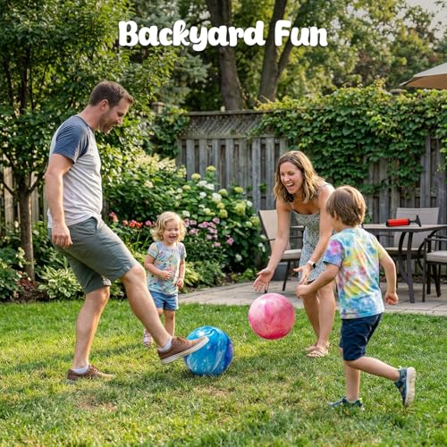 AMOR PRESENT 2 PCS Inflatable Playground Balls, 8.7 Inch | Rubber Bouncy Balls, Pool Toys for Kids, Classroom Prizes, Beach Party Favors, Goodie Bags Stuffers