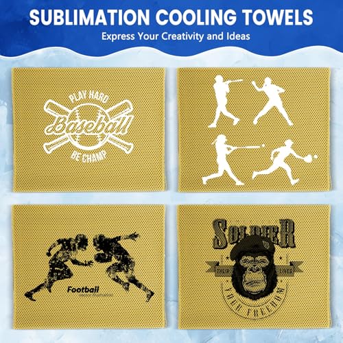 Hosuly 100 Pack Cooling Towels, 40"x12" Cooling Towels for Neck and Face Breathable Soft Chilly Sweat Rag Microfiber Sport Rags for Gym Yoga Golf Running - color: Yellow