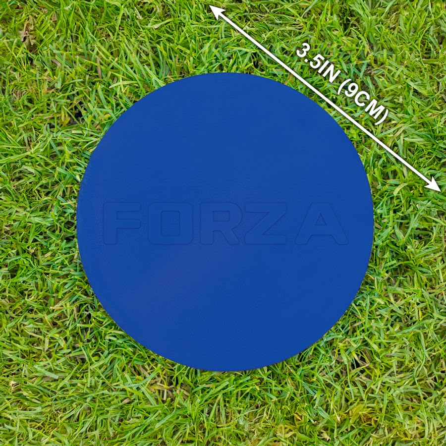 FORZA Flat Disc Markers | Brightly Colored Training Markers for Soccer & Outdoor Play – Available in Mini (Set of 20) or Standard (Set of 10) - color: Yellow, style: Mini (3.5in)