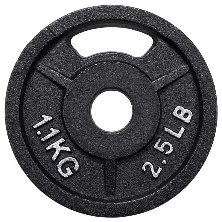 Fitvids 2-Inch Olympic and 1-Inch Standard Cast Iron Weight Plate for Strength Training & Weightlifting, Multiple Weights Available - color: Standard (1-Inch Center), style: 2.5LB Set of 4