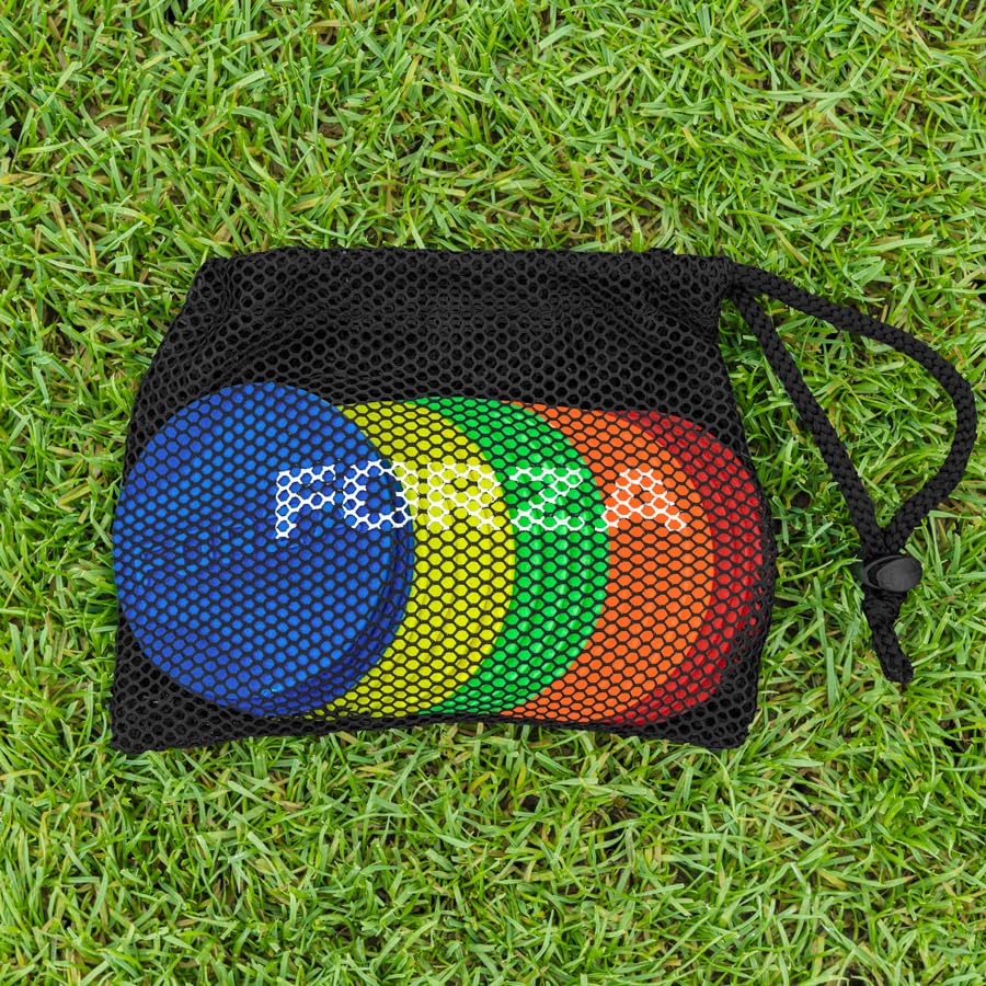 FORZA Flat Disc Markers | Brightly Colored Training Markers for Soccer & Outdoor Play – Available in Mini (Set of 20) or Standard (Set of 10) - color: Multi, style: Mini (3.5in)